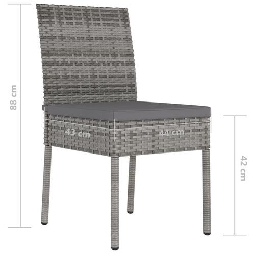 Havestole 4 stk. polyrattan grå