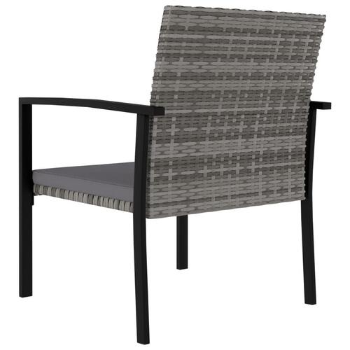 Spisebordsstole til haven 2 stk. polyrattan grå