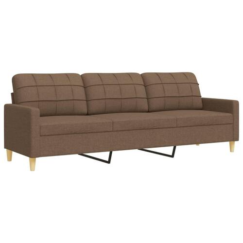 Sofasæt 4 dele med fodskammel stof brun
