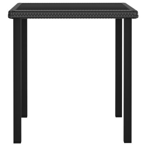 Havebord 70x70x73 cm polyrattan grå