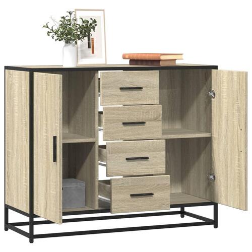 Skab 92x35x76 cm konstrueret træ røget egetræsfarve