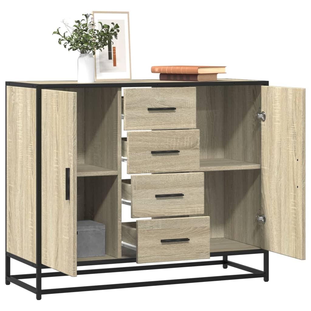 Skab 92x35x76 cm konstrueret træ røget egetræsfarve