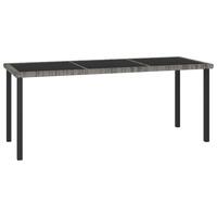 Havebord 180x70x73 cm polyrattan grå