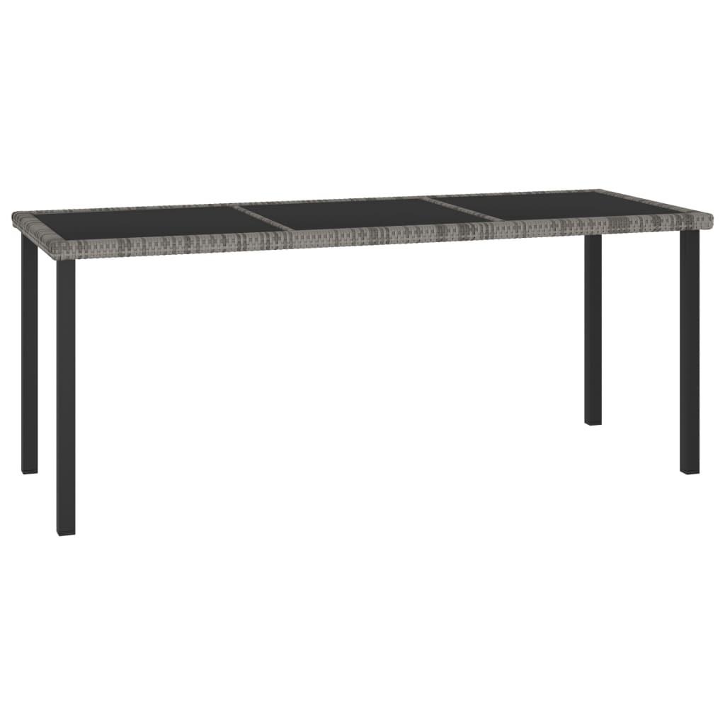 Havebord 180x70x73 cm polyrattan grå