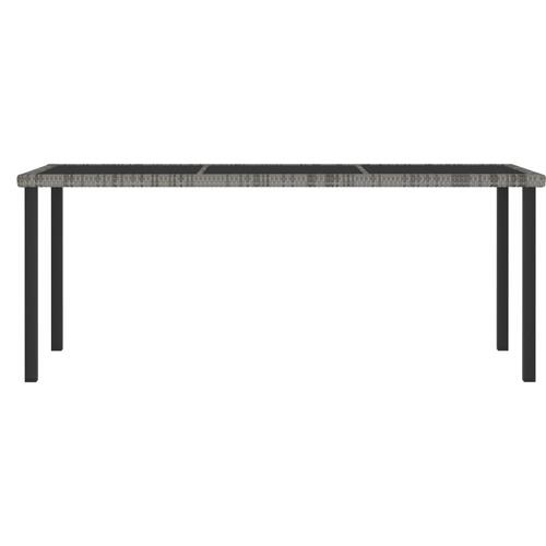 Havebord 180x70x73 cm polyrattan grå