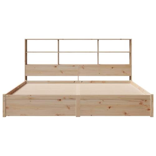 Seng med reol uden madras 180x200 cm massivt fyrretræ