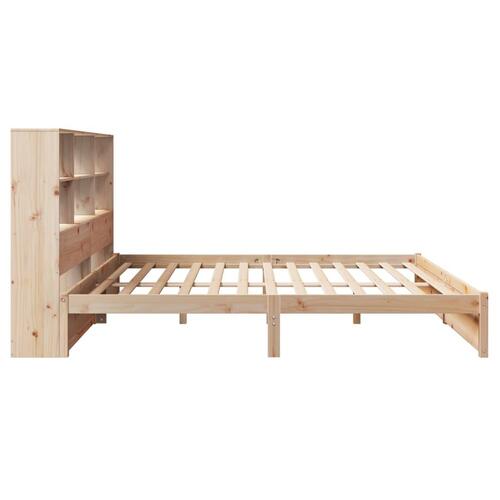 Seng med reol uden madras 180x200 cm massivt fyrretræ