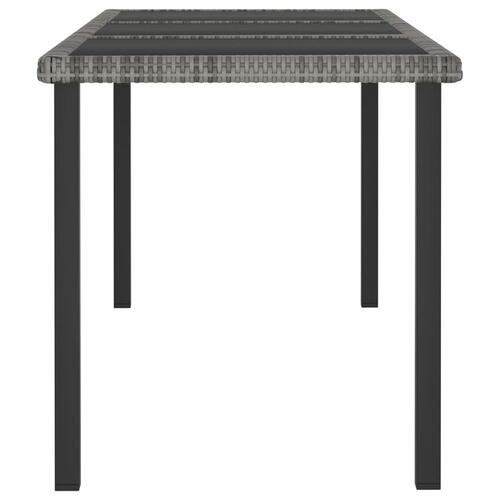 Havebord 180x70x73 cm polyrattan grå
