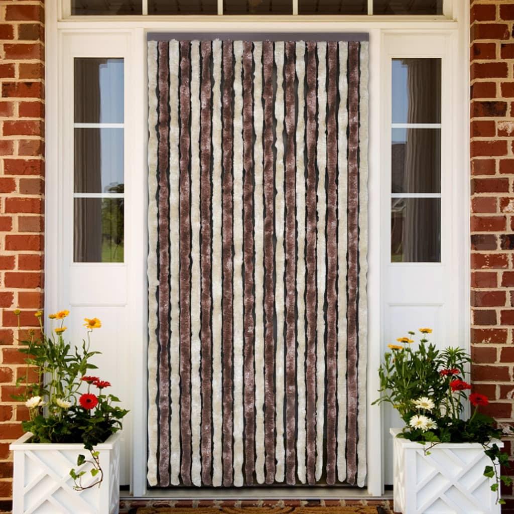 Insektgardin 56x200 cm chenille beige og lysebrun