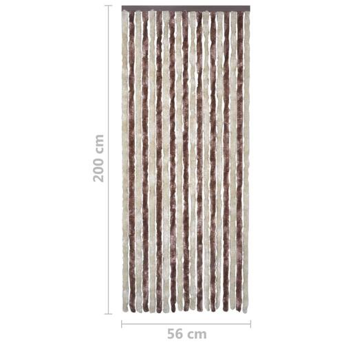 Insektgardin 56x200 cm chenille beige og lysebrun
