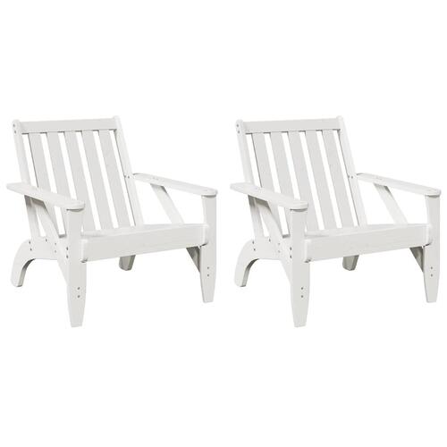 Adirondack-havestole 2 stk. 75x77x77 cm massivt fyrretræ hvid