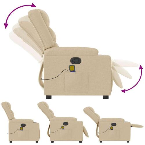 Massagestol stof cremefarvet