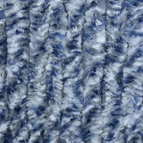 Insektgardin 90×200 cm i chenille - blå og hvid dørgardin