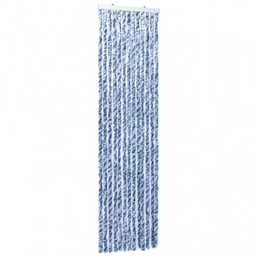 Insektgardin 90×200 cm i chenille - blå og hvid dørgardin