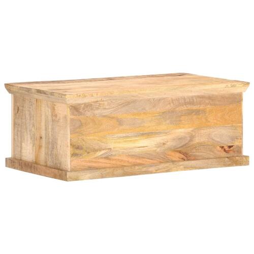 Sofabord 90x50x35 cm massivt mangotræ og naturrør