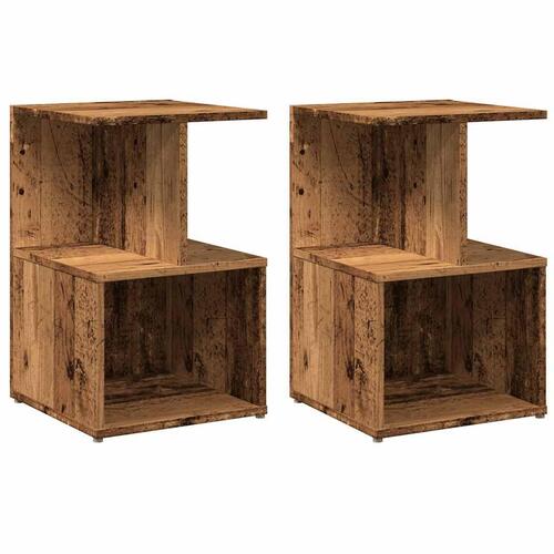 Sengeskabe 2 stk. 35x35x55 cm konstrueret træ antikt træ