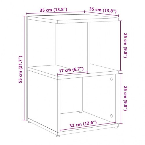 Sengeborde 2 stk. 35x35x55 cm kunsteg