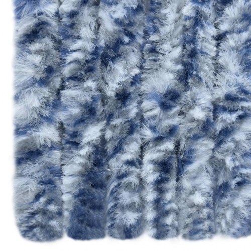 Insektgardin 118×220 cm chenille - blå/hvid dørgardin