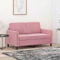 2-personers sofa 120 cm fløjl lyserød