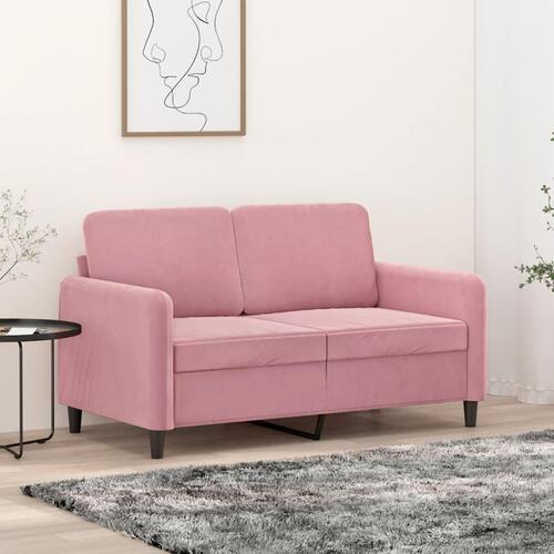 2-personers sofa 120 cm fløjl lyserød