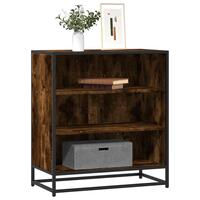 Skab 68x35x76 cm konstrueret træ og metal røget egetræsfarve