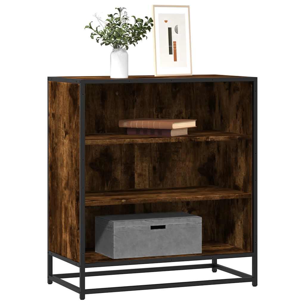 Skab 68x35x76 cm konstrueret træ og metal røget egetræsfarve