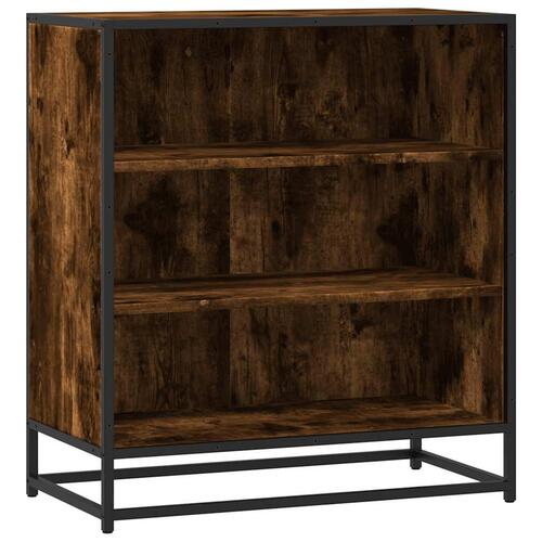 Skab 68x35x76 cm konstrueret træ og metal røget egetræsfarve