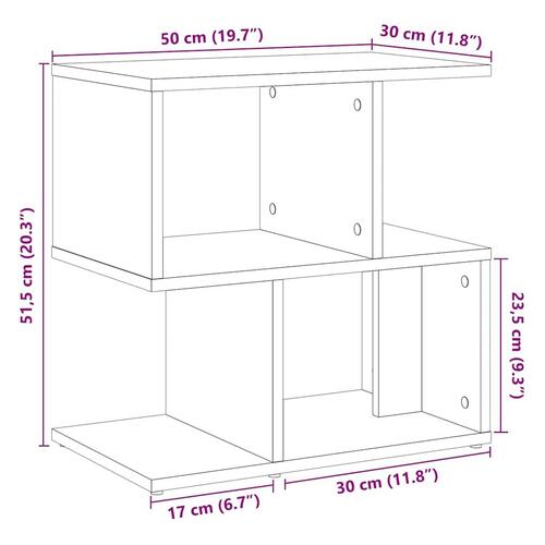Sengebord 50x30x51,5 cm konstrueret træ kunsteg