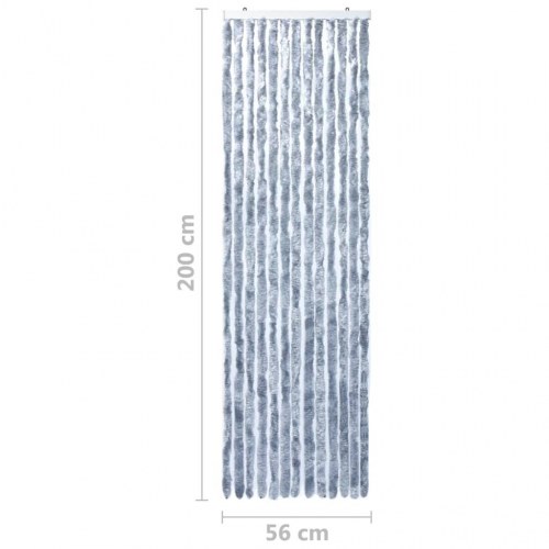 Insektgardin 56 × 200 cm i chenille - sølvfarvet dørgardin