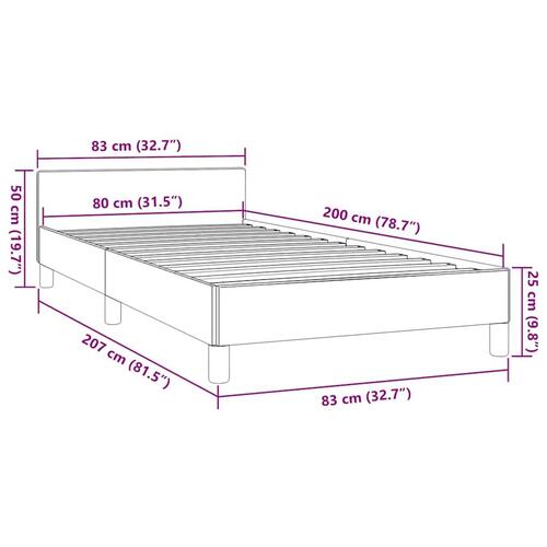 Sengeramme med hovedgærde uden madras Grøn 80x200 cm Stof