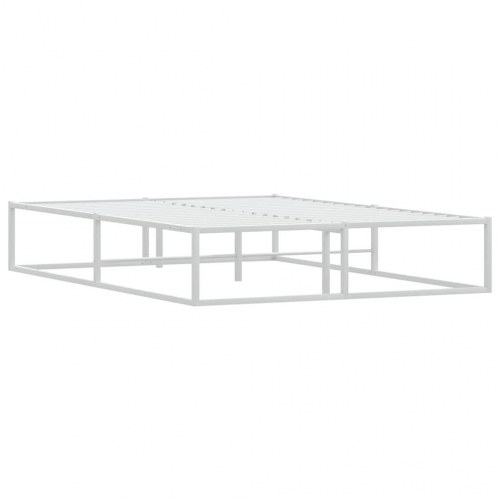 Sengeramme i metal 140x200 cm - hvid med lamelbund
