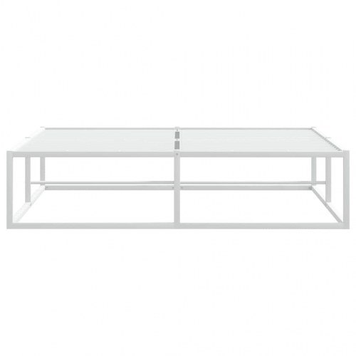 Sengeramme i metal 140x200 cm - hvid med lamelbund