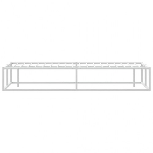 Sengeramme i metal 140x200 cm - hvid med lamelbund
