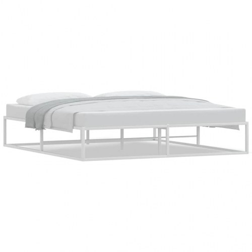 Sengeramme i metal 180 x 200 cm - hvid, med lamelbund