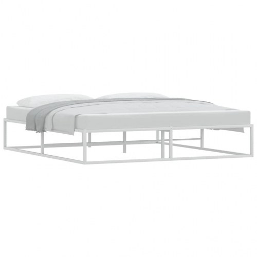 Sengeramme i metal 180 x 200 cm - hvid, med lamelbund