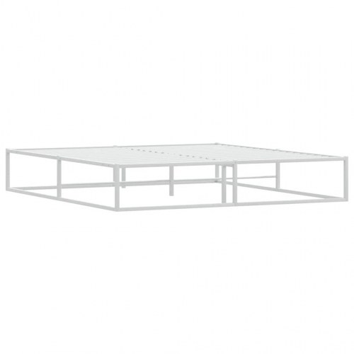 Sengeramme i metal 180 x 200 cm - hvid, med lamelbund