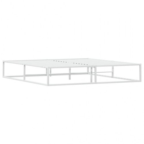Sengeramme i metal 180 x 200 cm - hvid, med lamelbund