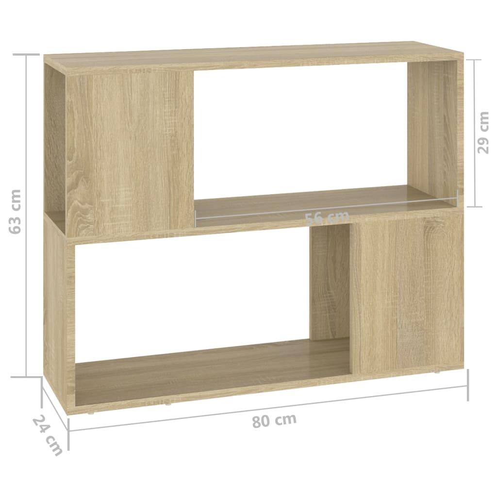 Tv-bord 80x24x63 cm konstrueret træ sonoma-eg