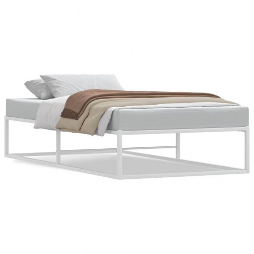 Sengeramme i metal - 100x200 cm, hvid, med lamelbund