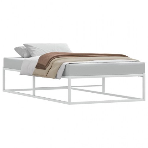 Sengeramme i metal - 100x200 cm, hvid, med lamelbund