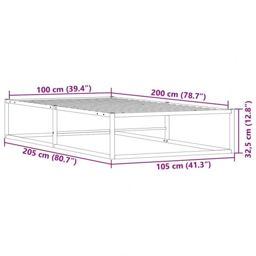 Sengeramme i metal - 100x200 cm, hvid, med lamelbund