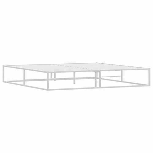 Sengeramme i metal 200 x 200 cm - hvid, med lamelbund