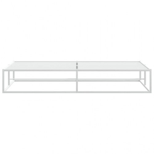 Sengeramme i metal 200 x 200 cm - hvid, med lamelbund