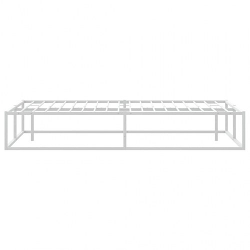 Sengeramme i metal 200 x 200 cm - hvid, med lamelbund