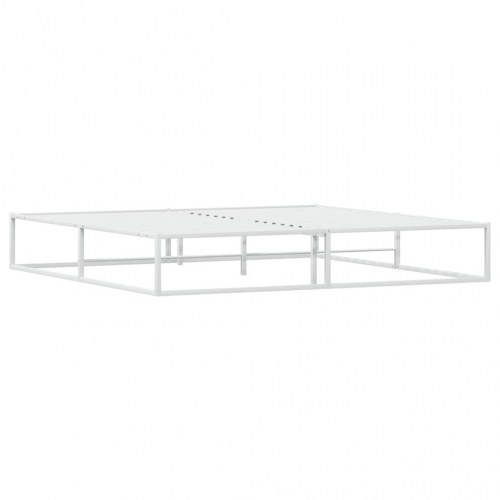 Sengeramme i metal 200 x 200 cm - hvid, med lamelbund