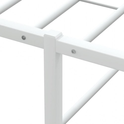 Sengeramme i metal 200 x 200 cm - hvid, med lamelbund
