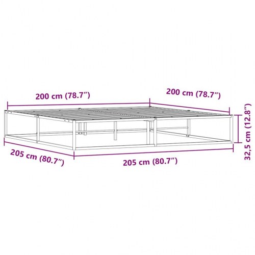 Sengeramme i metal 200 x 200 cm - hvid, med lamelbund