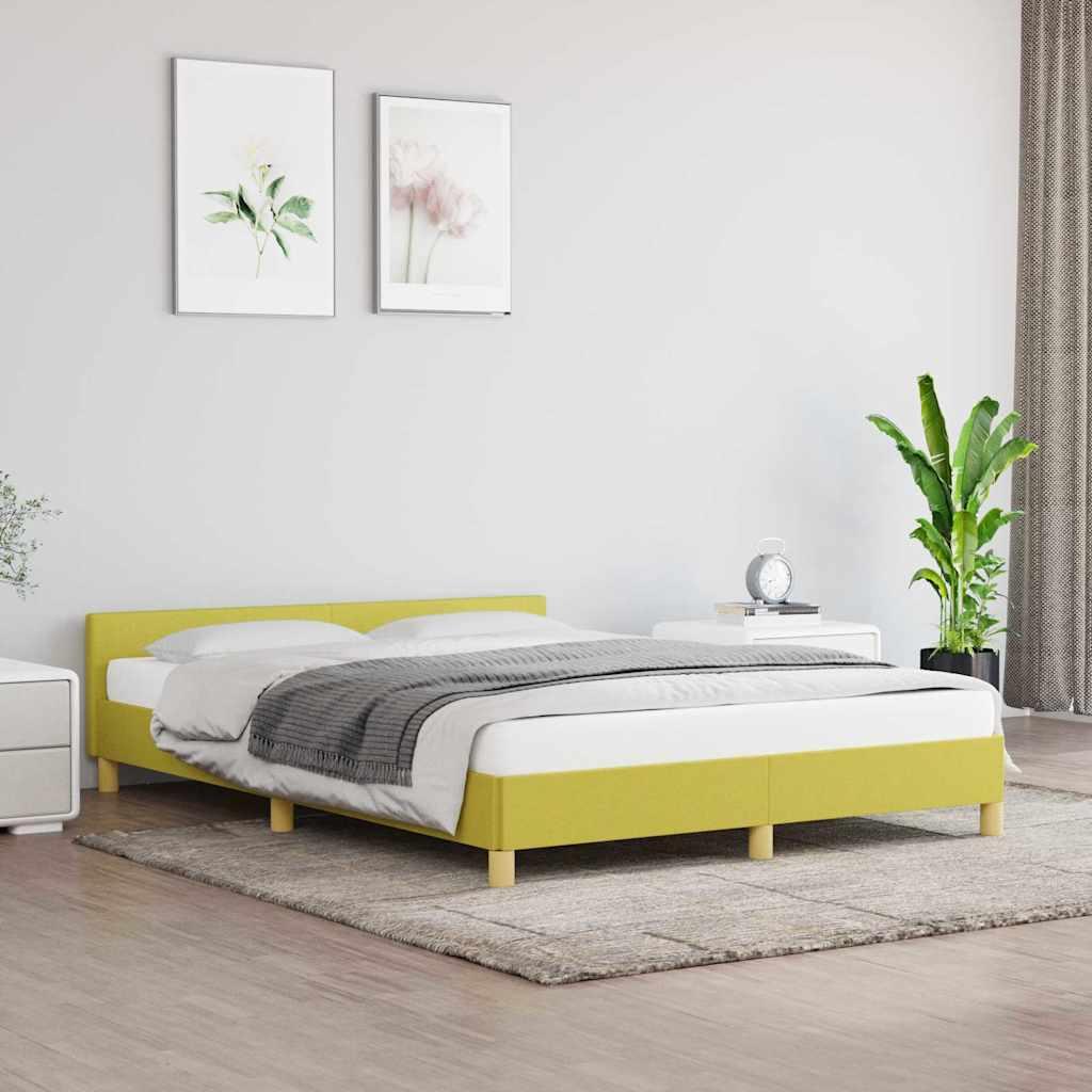 Sengeramme uden madras Grøn 140x200 cm Stof