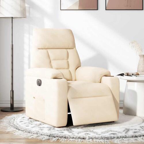 Eldrevet lænestol mikrofiberstof beige