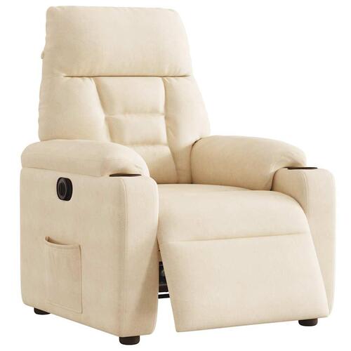 Eldrevet lænestol mikrofiberstof beige